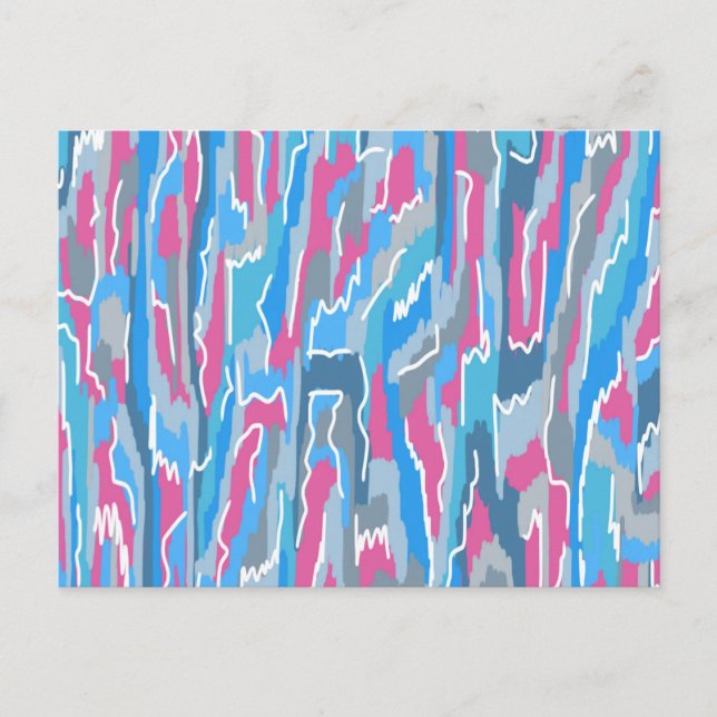 Squiggles on Blue and Grey Postcard (Front)