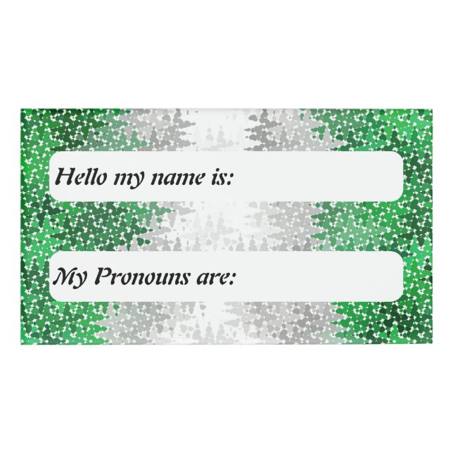 Squiggly Boho Customisable Grayromantic Pride Flag Name Tag (Front)