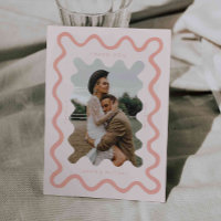 Squiggly Hand Drawn Line Blush Pink Wedding Photo