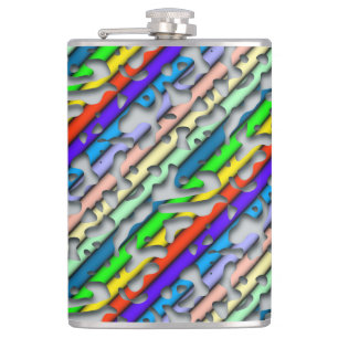 Squiggly Loops seamless pattern 07 + your backgr. Hip Flask