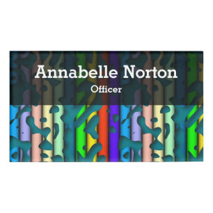 Squiggly Loops seamless pattern 07 + your backgr. Name Tag