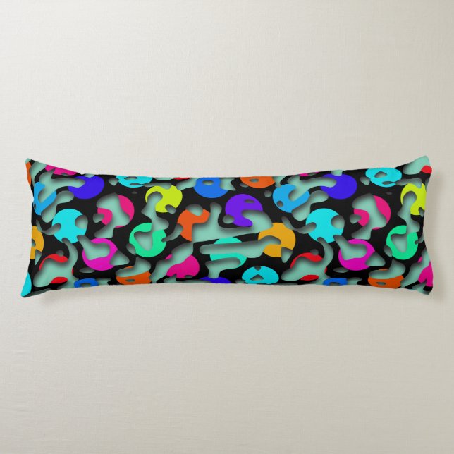 Squiggly Loops seamless pattern 09 + your backgr. Body Cushion (Front)