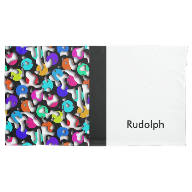 Squiggly Loops seamless pattern 09 + your backgr. Pillowcase (Front)