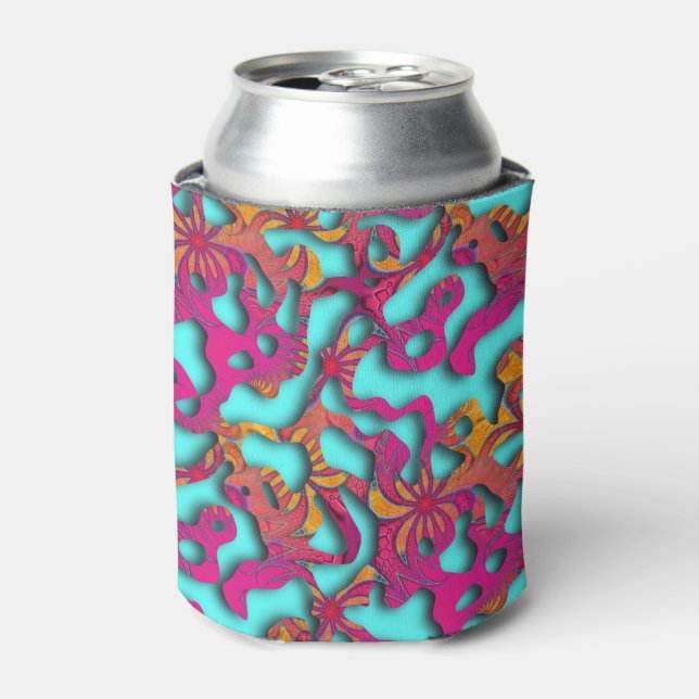 Squiggly Loops seamless pattern 14 + your backgr. Can Cooler (Can Front)