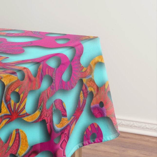 Squiggly Loops seamless pattern 14 + your backgr. Tablecloth (In Situ)