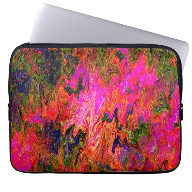 Squiggly psychedelic black light fun....... laptop sleeve (Front)