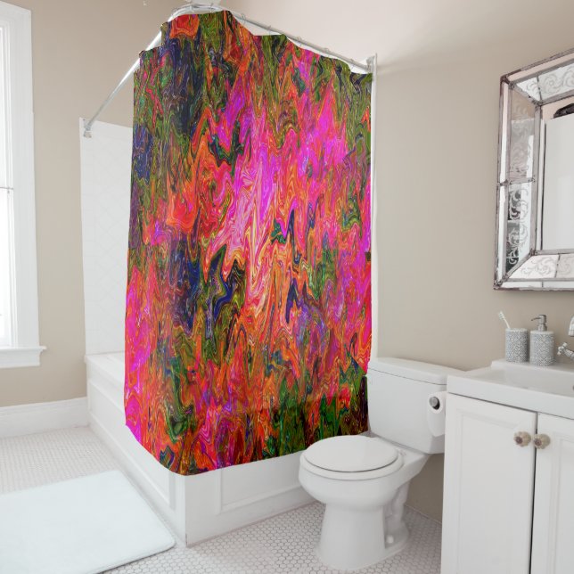 Squiggly psychedelic black light fun....... shower curtain (In Situ)