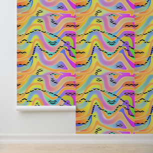 Squiggly Rainbow Wallpaper