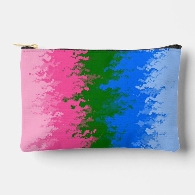 Squiggly Trippy Abstract Omniromantic Pride Flag Accessory Pouch (Front)