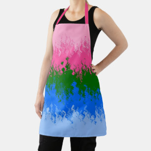 Squiggly Trippy Abstract Omniromantic Pride Flag Apron