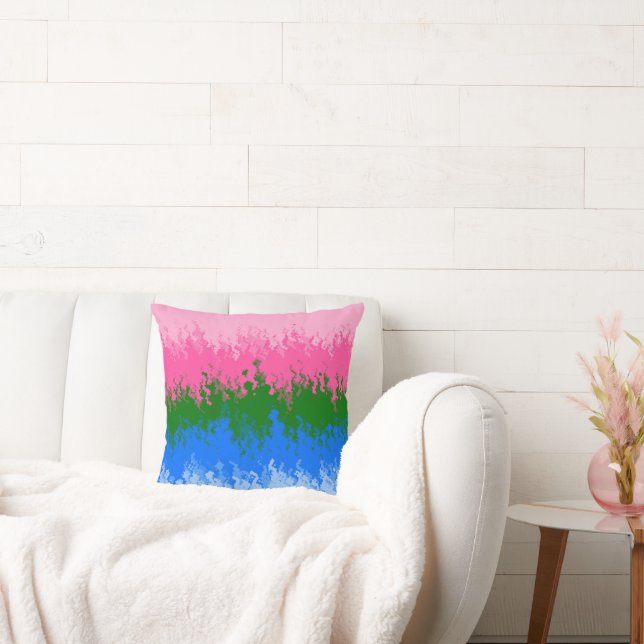 Squiggly Trippy Abstract Omniromantic Pride Flag Cushion (Couch)
