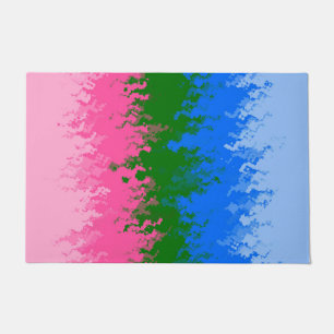 Squiggly Trippy Abstract Omniromantic Pride Flag Doormat