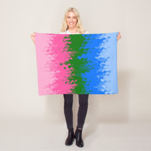 Squiggly Trippy Abstract Omniromantic Pride Flag Fleece Blanket