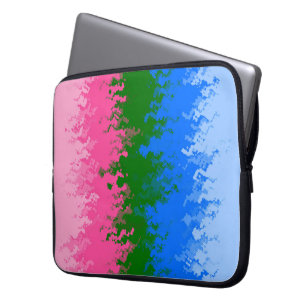 Squiggly Trippy Abstract Omniromantic Pride Flag Laptop Sleeve