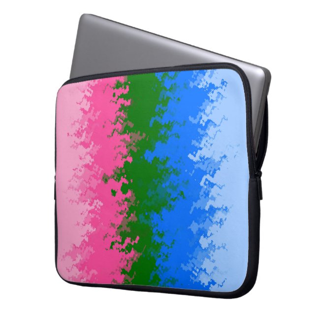Squiggly Trippy Abstract Omniromantic Pride Flag Laptop Sleeve (Front Left)