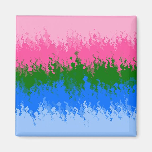 Squiggly Trippy Abstract Omniromantic Pride Flag Magnet (Front)