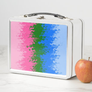 Squiggly Trippy Abstract Omniromantic Pride Flag Metal Lunch Box