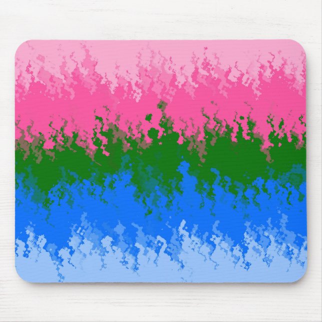Squiggly Trippy Abstract Omniromantic Pride Flag Mouse Mat (Front)