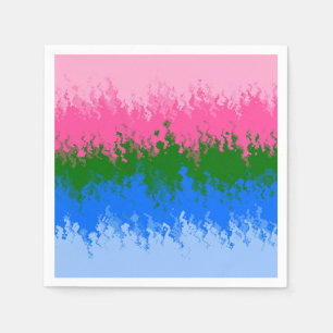 Squiggly Trippy Abstract Omniromantic Pride Flag Napkin