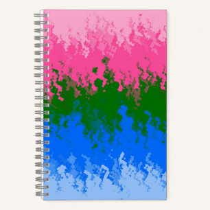 Squiggly Trippy Abstract Omniromantic Pride Flag Notebook