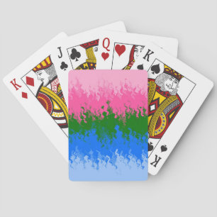 Squiggly Trippy Abstract Omniromantic Pride Flag Playing Cards