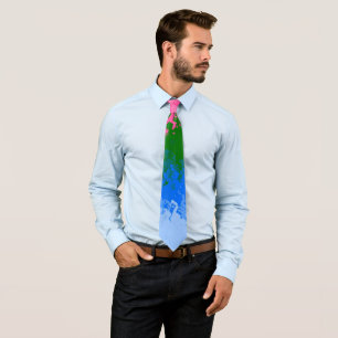 Squiggly Trippy Abstract Omniromantic Pride Flag Tie