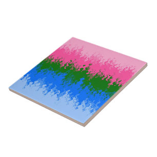 Squiggly Trippy Abstract Omniromantic Pride Flag Tile