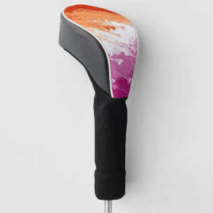 Squiggly Trippy Groovy Abstract Lesbian Pride Flag Golf Head Cover