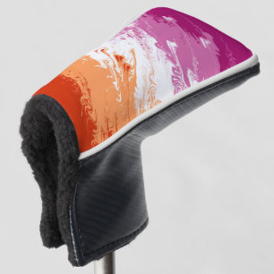Squiggly Trippy Groovy Abstract Lesbian Pride Flag Golf Head Cover
