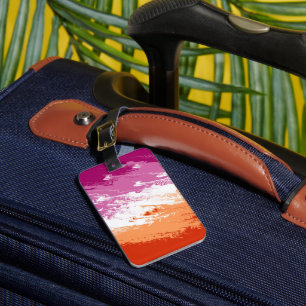 Squiggly Trippy Groovy Abstract Lesbian Pride Flag Luggage Tag