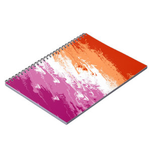 Squiggly Trippy Groovy Abstract Lesbian Pride Flag Notebook