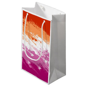 Squiggly Trippy Groovy Abstract Lesbian Pride Flag Small Gift Bag