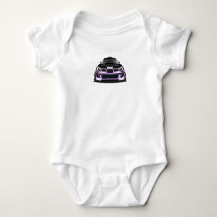 squint eye purple hand drawn art baby bodysuit