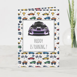 squint eye purple hand drawn art card