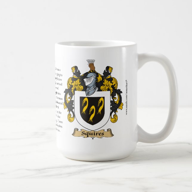 Squires, the Origin, the Meaning and the Crest Coffee Mug (Right)