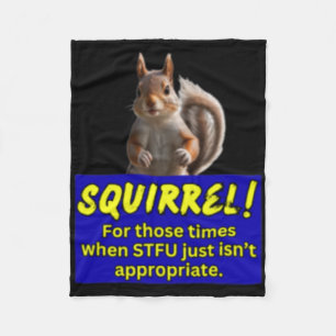 Squirrel 2 Sticker Fleece Blanket