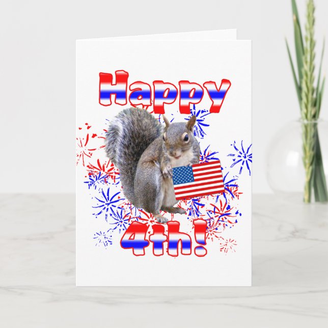 Squirrel 4th of July Card (Front)