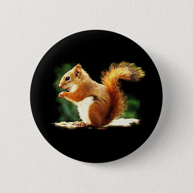 Squirrel 6 Cm Round Badge (Front)