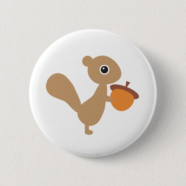 Squirrel 6 Cm Round Badge (Front)
