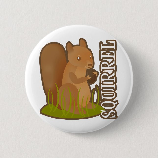 Squirrel 6 Cm Round Badge (Front)