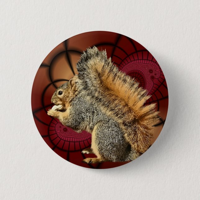 SQUIRREL 6 CM ROUND BADGE (Front)