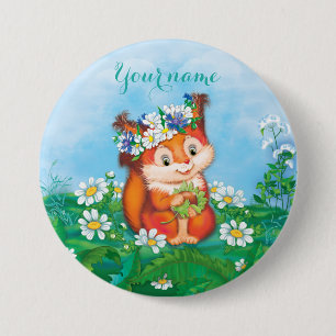Squirrel 7.5 Cm Round Badge