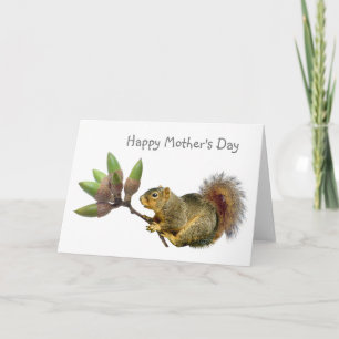 Squirrel Acorn Bouquet Mother's Day Card