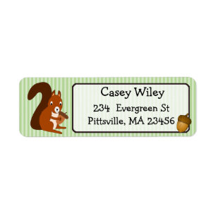 Squirrel and Acorn Return Address Label