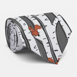 Squirrel and Birch Tree Secret Storybook Necktie