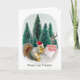 Squirrel and Deer Forest Holiday Card