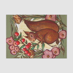 Squirrel and Holly winter Red Squirrels            Tissue Paper