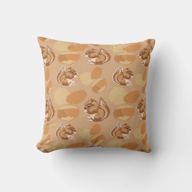 squirrel and nuts patterns cushion (Front)
