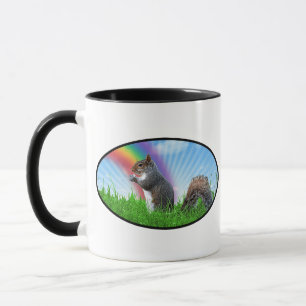 Squirrel and Rainbow Sky Mug