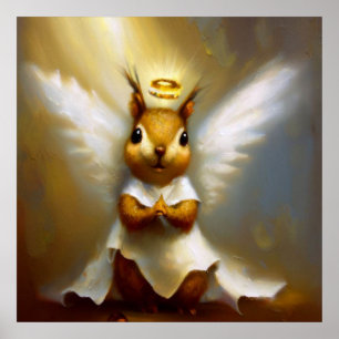 Squirrel Angel Poster